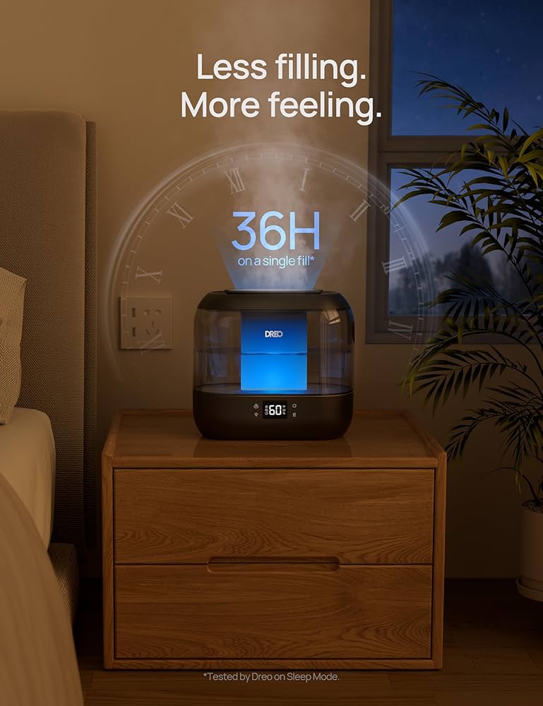 Amazon.co.jp: Dreo 加湿器 寝室用、トップフィル 4L 特大クール
